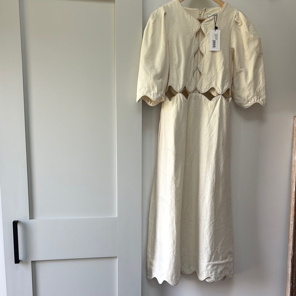 Sea New York Leona Cream Puff Sleeve Dress